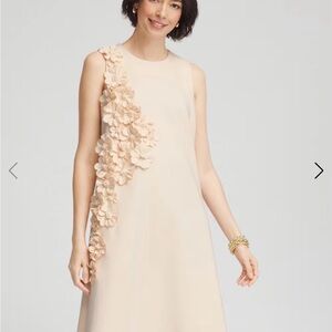 Chico’s Floral Applique Shift Dress - Blush AS IS size 1